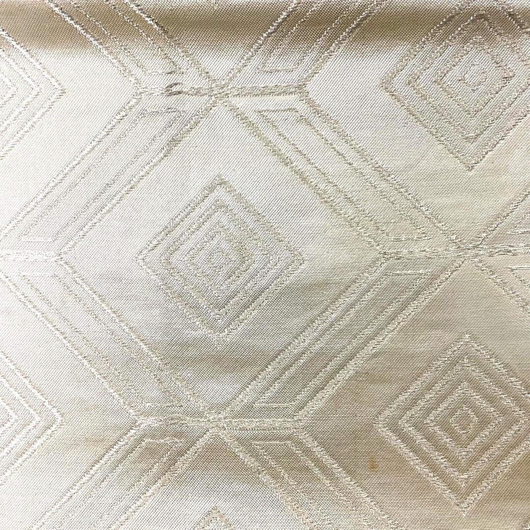 4993# Japanese Vintage Fukuro Obi Belt Kimono Fabric Silk Traditional Silver