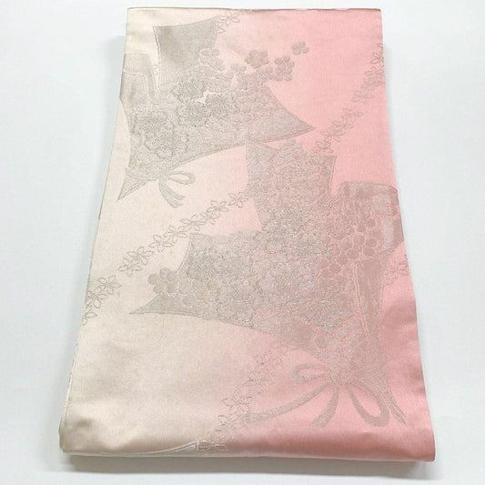 3760# Japanese Vintage Fukuro Obi Belt Kimono Fabric Silk Traditional 　