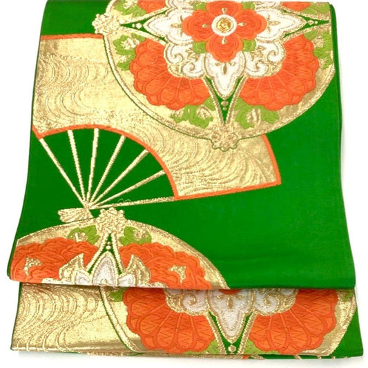 4706# Japanese Vintage Fukuro Obi Belt Kimono Fabric Silk Traditional Untailored