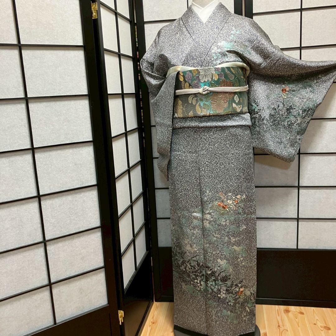 5463# Japanese Kimono Vintage Womens Silk Fabric Robe Kimono only sold