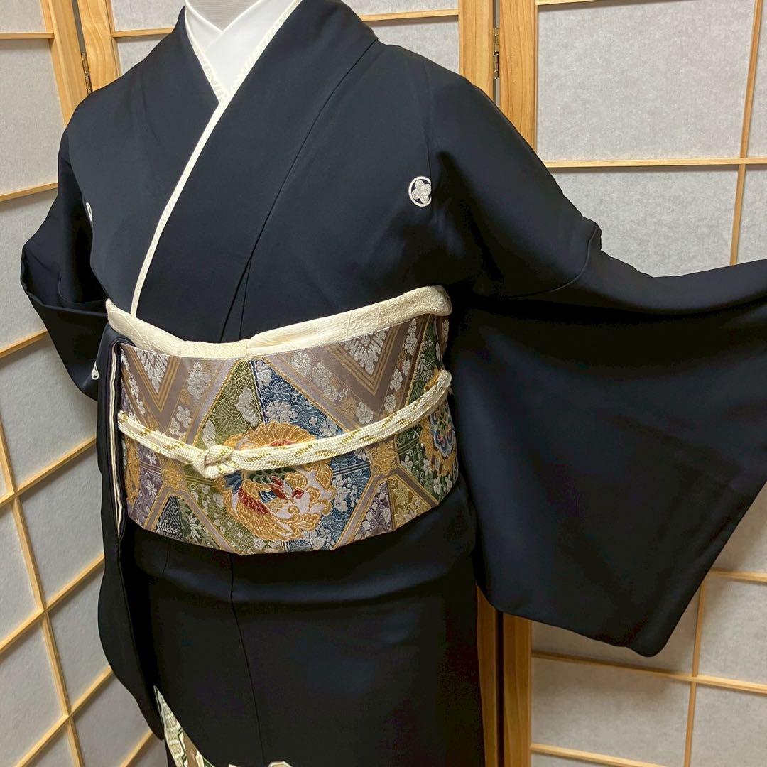 4412# Japanese Tomesode Kimono Vintage Womens Silk Fabric Robe Kimono only sold
