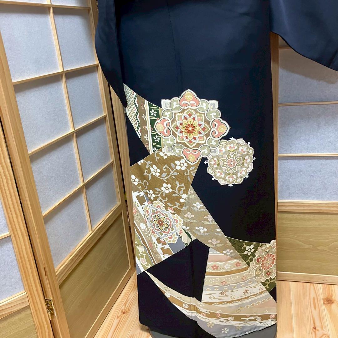 4412# Japanese Tomesode Kimono Vintage Womens Silk Fabric Robe Kimono only sold