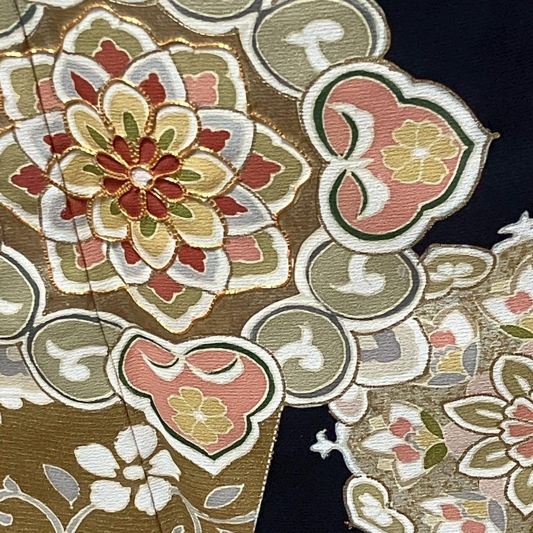 4412# Japanese Tomesode Kimono Vintage Womens Silk Fabric Robe Kimono only sold