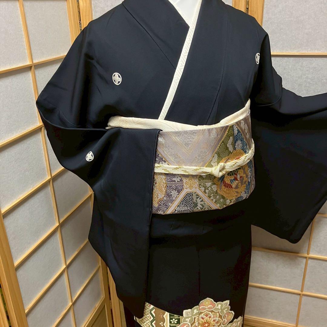 4412# Japanese Tomesode Kimono Vintage Womens Silk Fabric Robe Kimono only sold