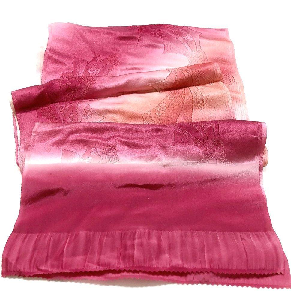 4624# Japanese Kimono Accessory Vintage Obiage and Obijime 2-piece Set Silk