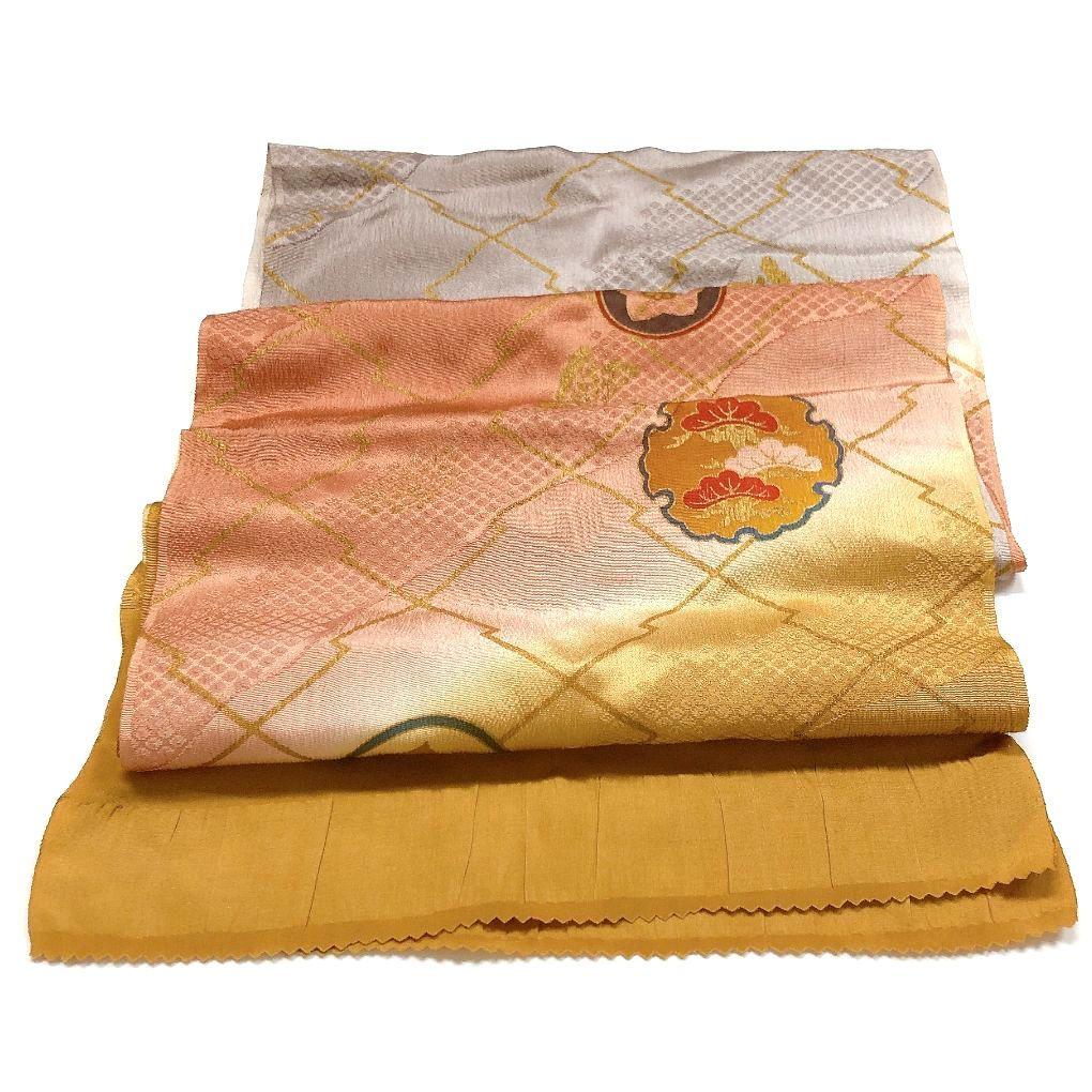 4610# Japanese Kimono Accessory Vintage Obiage and Obijime 2-piece Set Silk