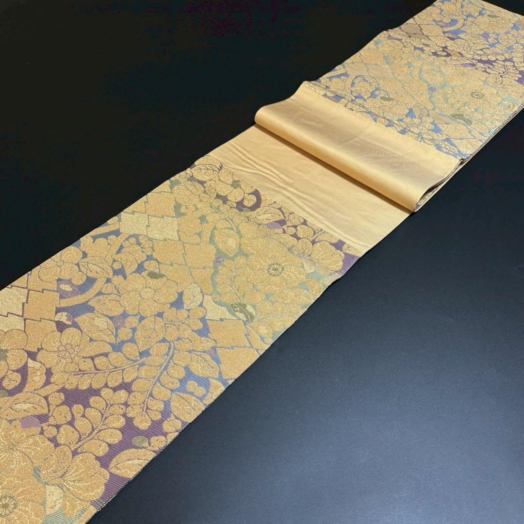 8479# Japanese Vintage Fukuro Obi Belt Kimono Fabric Silk Traditional