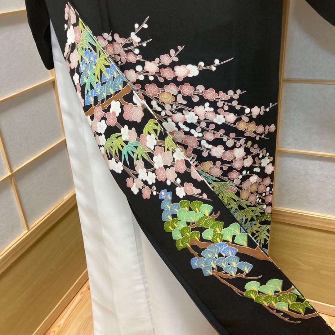2273# Japanese Tomesode Kimono Vintage Womens Silk Fabric Robe Kimono only sold