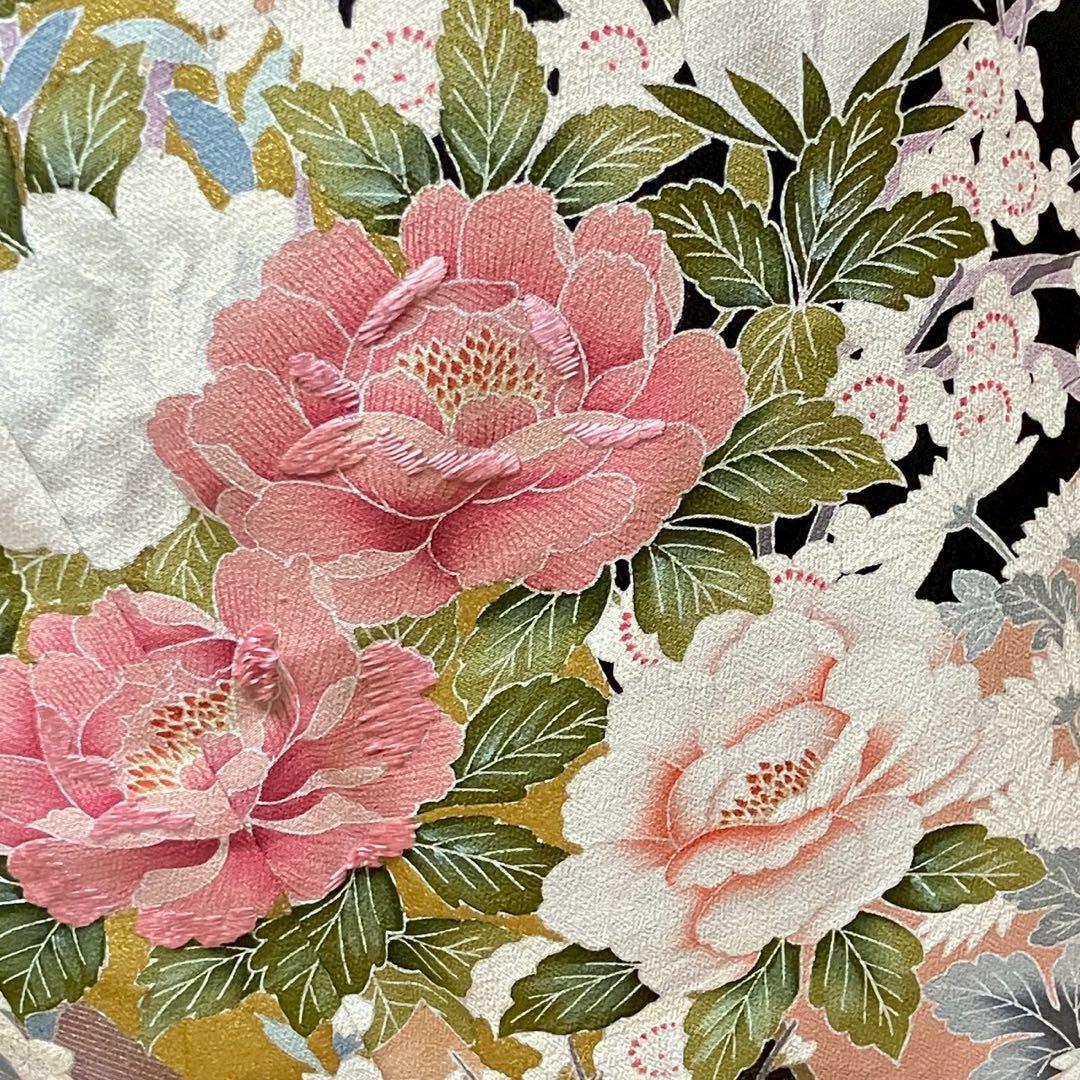 7217# Japanese Tomesode Kimono Vintage Womens Silk Fabric Robe Kimono only sold