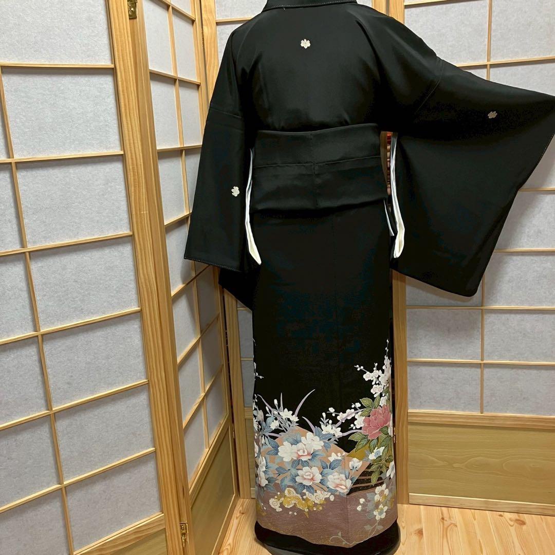 7217# Japanese Tomesode Kimono Vintage Womens Silk Fabric Robe Kimono only sold
