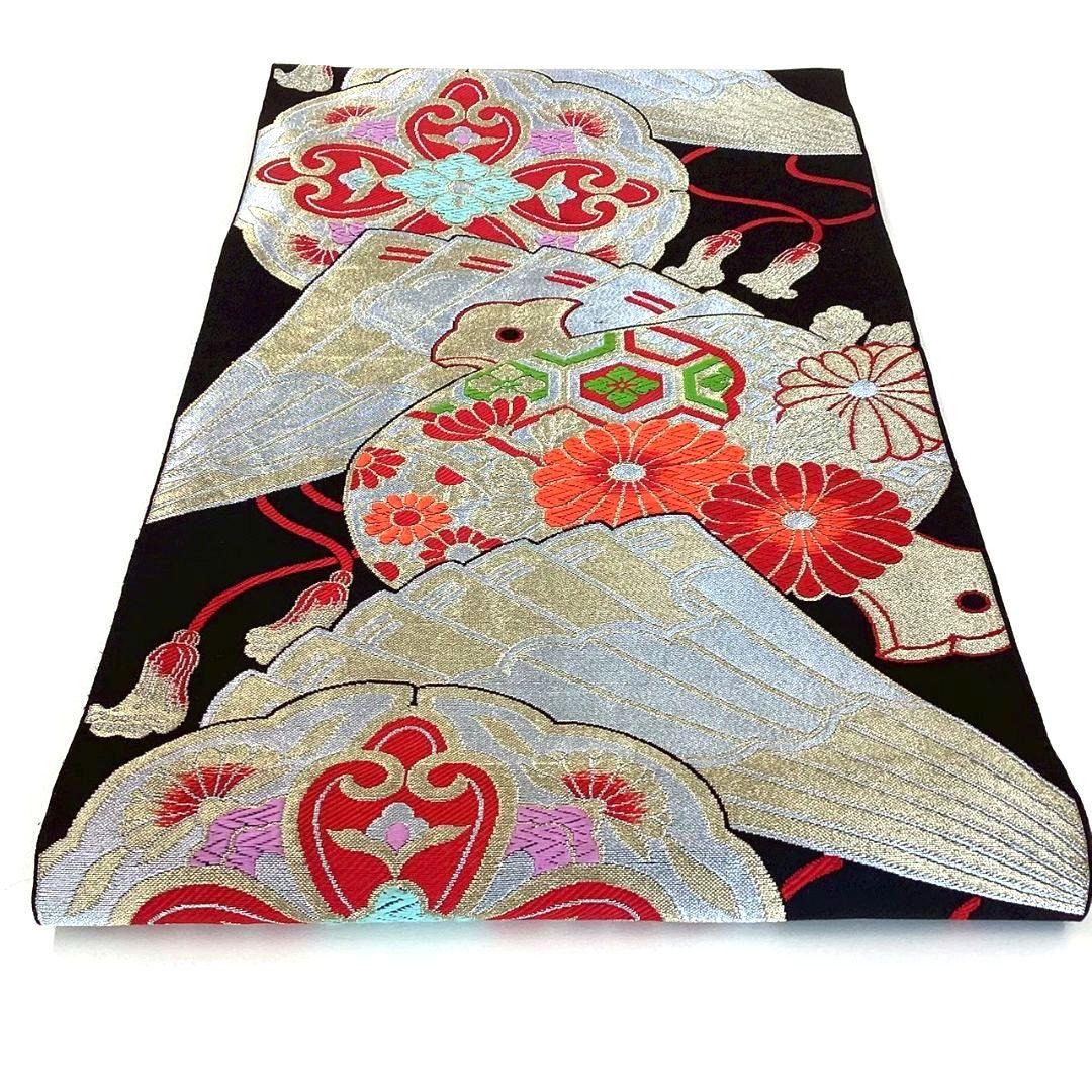 4778# Japanese Vintage Fukuro Obi Belt Kimono Fabric Silk Traditional Untailored