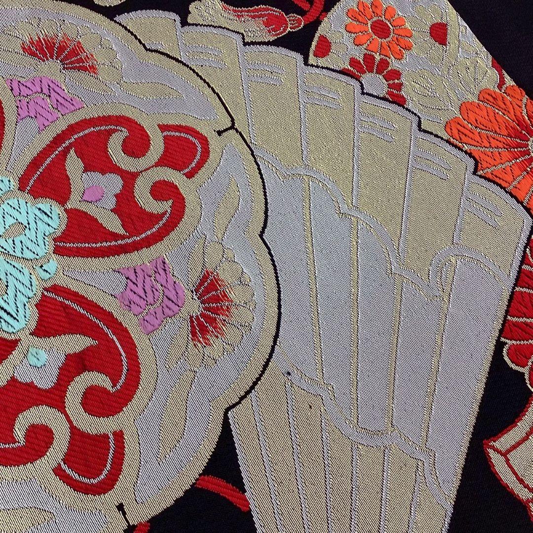 4778# Japanese Vintage Fukuro Obi Belt Kimono Fabric Silk Traditional Untailored