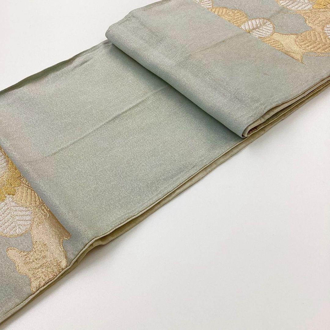 4977# Japanese Vintage Fukuro Obi Belt Kimono Fabric Silk Traditional 　