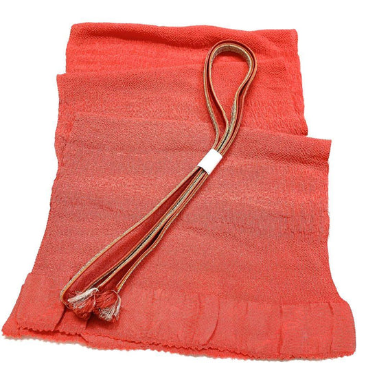 4057# Japanese Kimono Accessory Vintage Obiage and Obijime 2-piece Set Silk