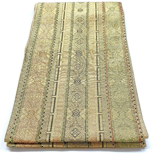 3309# Japanese Vintage Fukuro Obi Belt Kimono Fabric Silk Traditional Untailored
