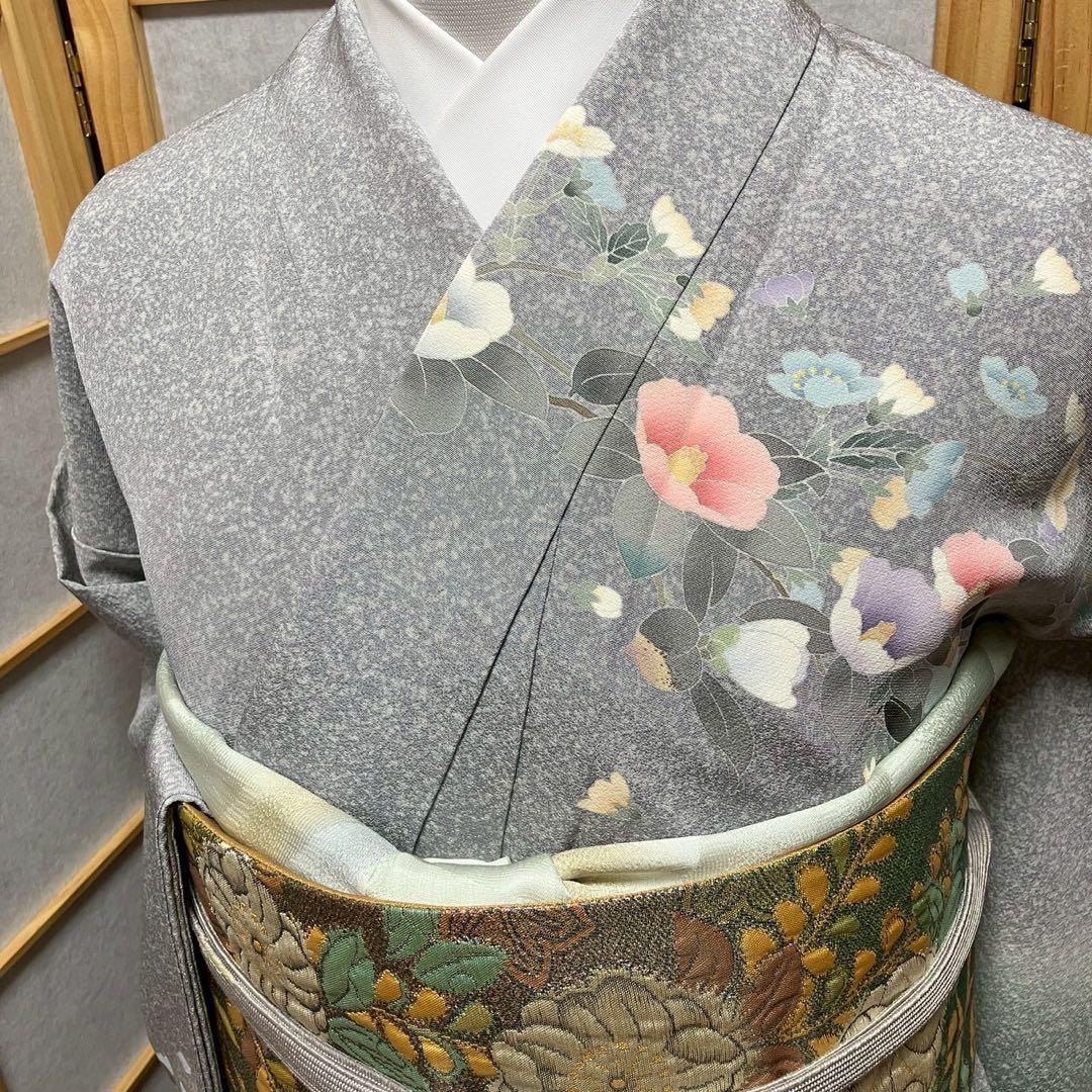 8087# Japanese Kimono Vintage Womens Silk Fabric Robe Kimono only sold
