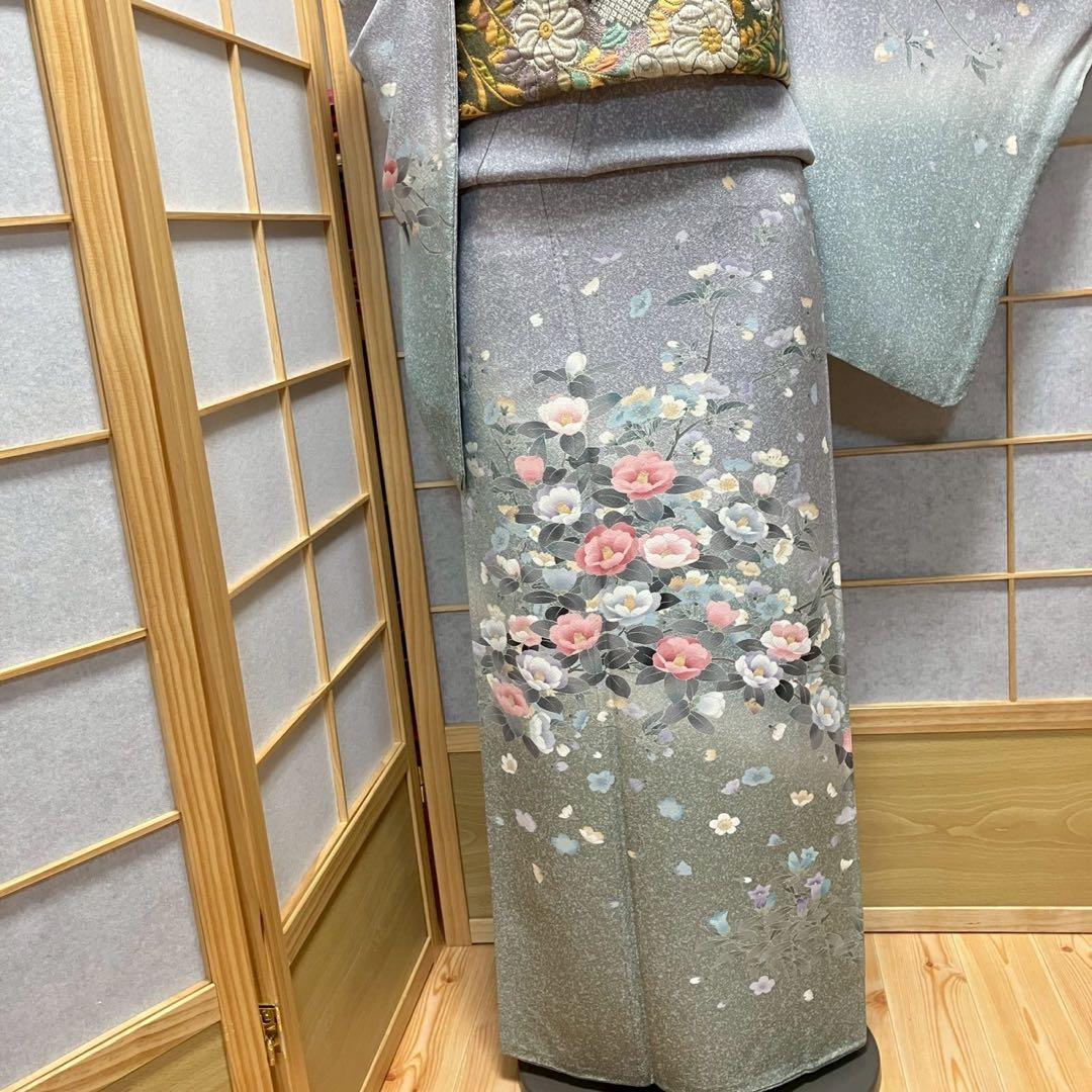 8087# Japanese Kimono Vintage Womens Silk Fabric Robe Kimono only sold