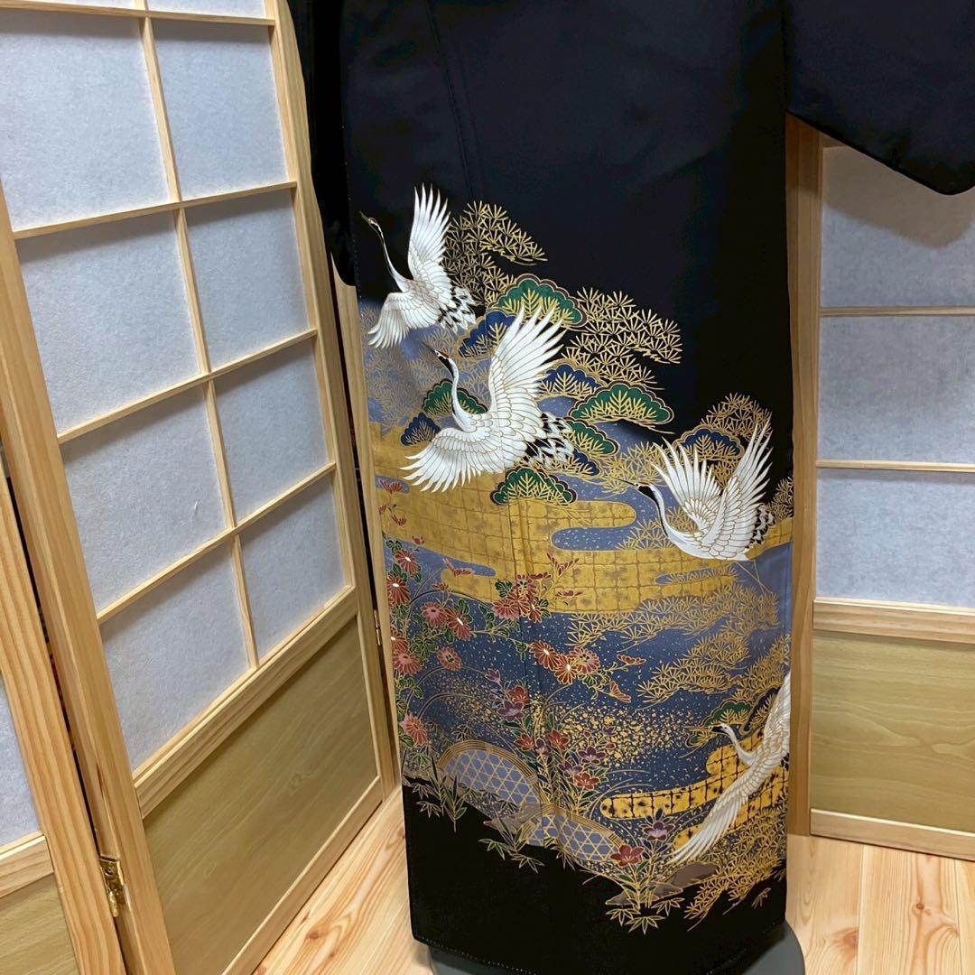 4436# Japanese Tomesode Kimono Vintage Womens Silk Fabric Robe Kimono only sold
