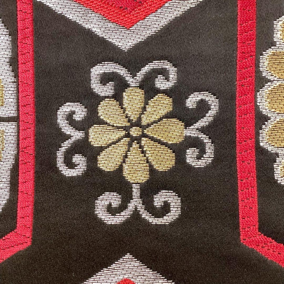 4964# Japanese Vintage Fukuro Obi Belt Kimono Fabric Silk Traditional Black