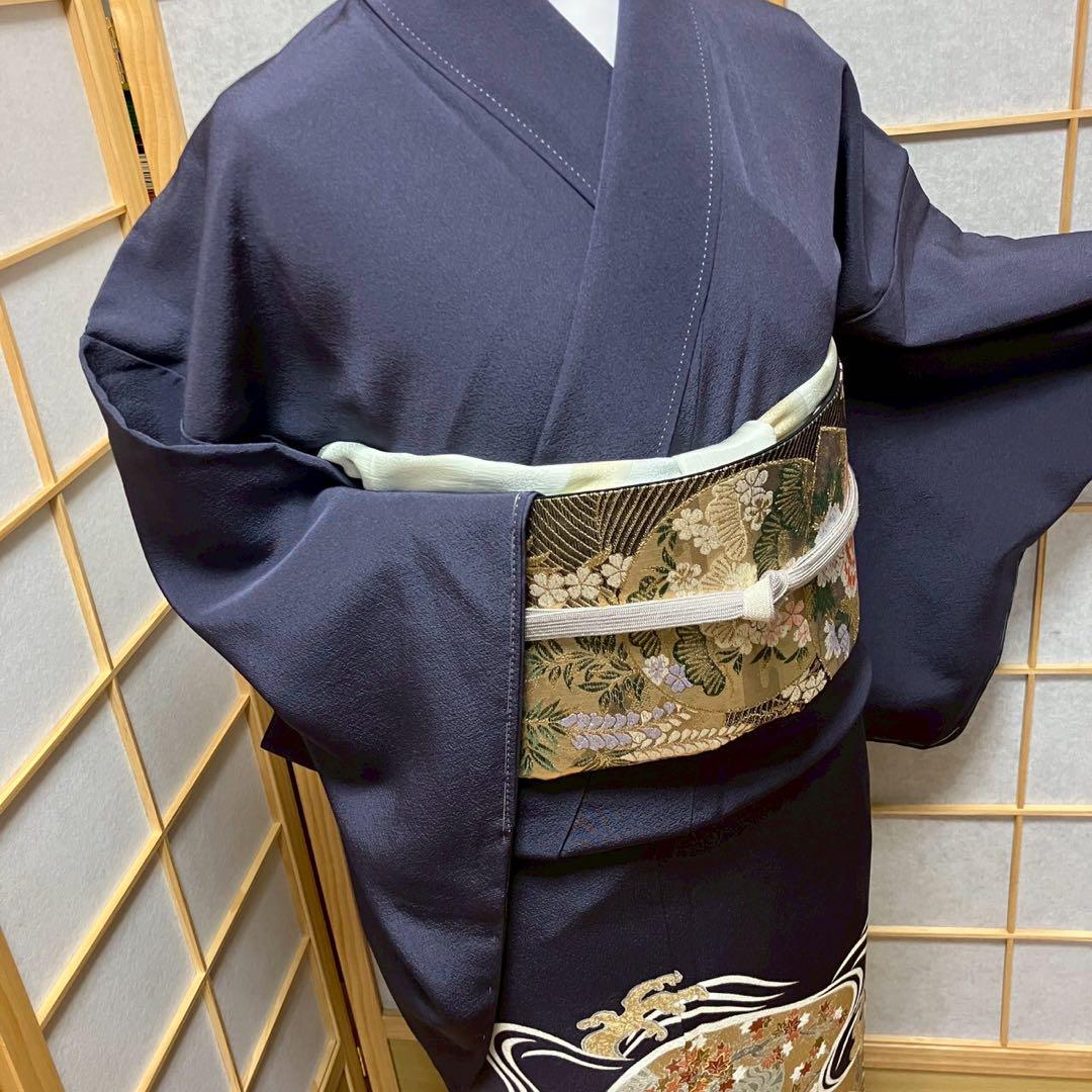 4379# Japanese Tomesode Kimono Vintage Womens Silk Fabric Robe Kimono only sold