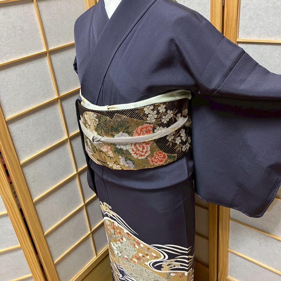 4379# Japanese Tomesode Kimono Vintage Womens Silk Fabric Robe Kimono only sold