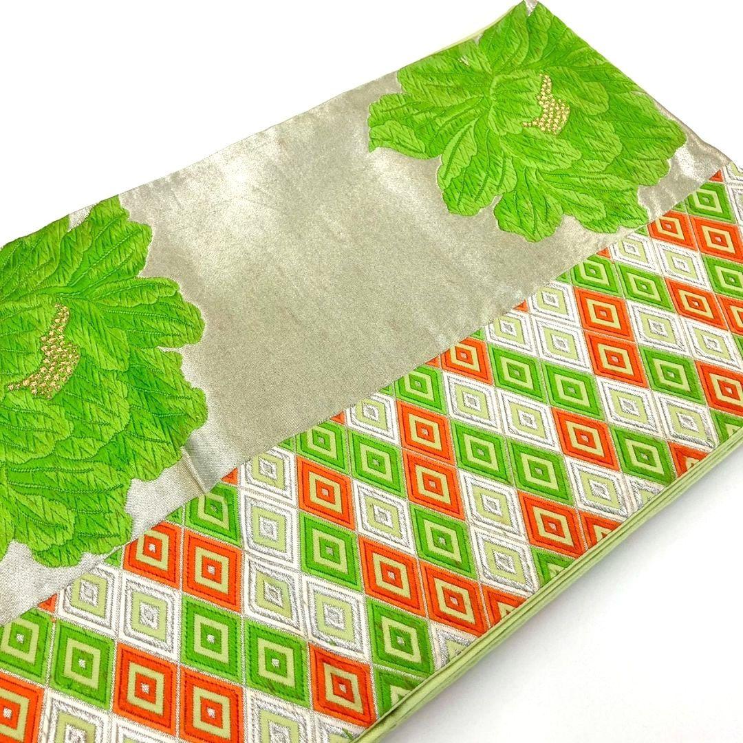 3025# Japanese Vintage Fukuro Obi Belt Kimono Fabric Silk Traditional Embroidery
