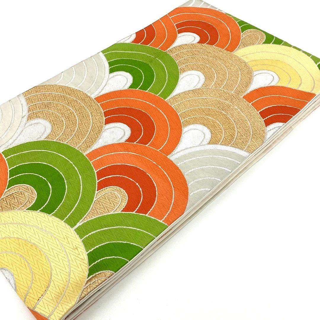 4252# Japanese Vintage Fukuro Obi Belt Kimono Fabric Silk Traditional