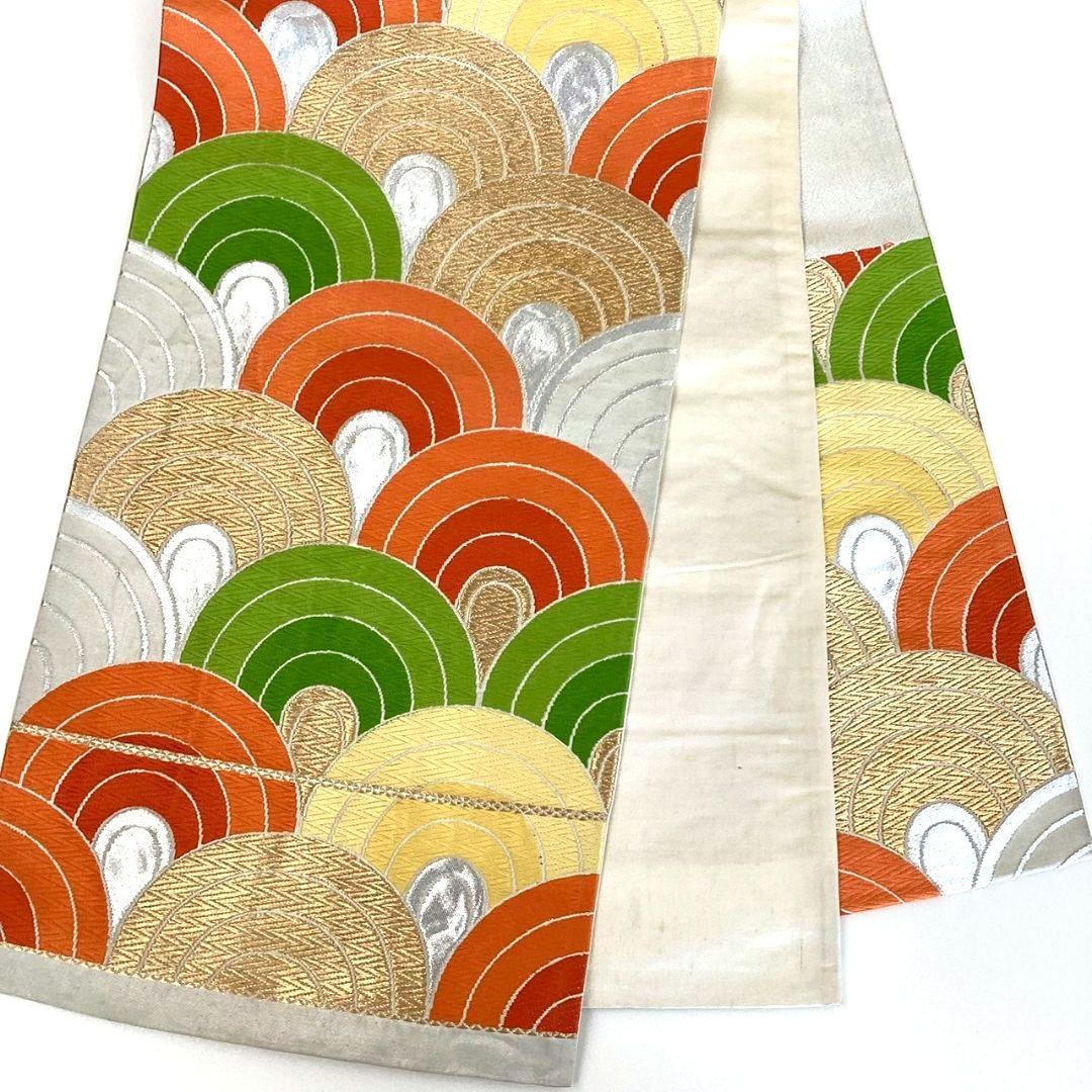 4252# Japanese Vintage Fukuro Obi Belt Kimono Fabric Silk Traditional