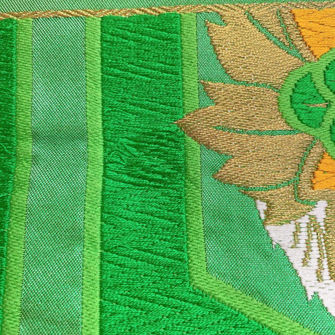 5356# Japanese Vintage Fukuro Obi Belt Kimono Fabric Silk Traditional Embroidery