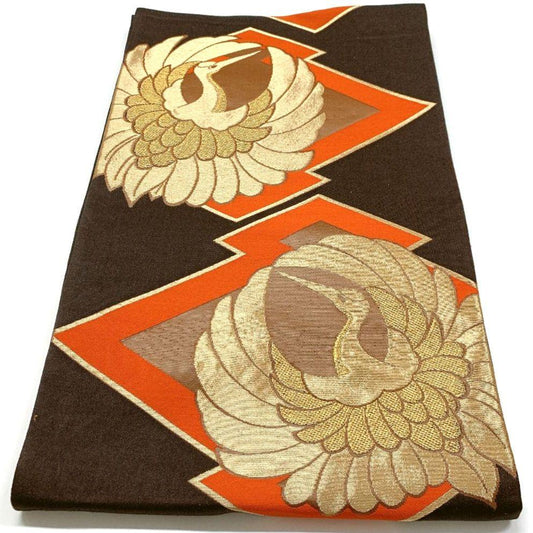 5045# Japanese Vintage Fukuro Obi Belt Kimono Fabric Silk Traditional