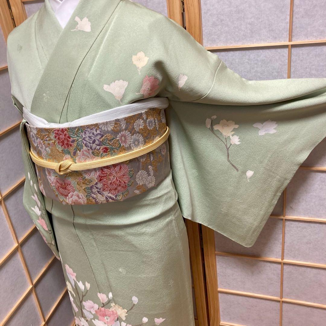 3937# Japanese Kimono Vintage Womens Silk Fabric Robe Kimono only sold