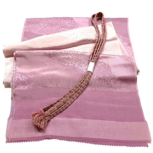 4591# Japanese Kimono Accessory Vintage Obiage and Obijime 2-piece Set Silk