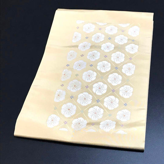 4891# Japanese Vintage Nagoya Obi Belt Kimono Fabric Silk Traditional Embroidery