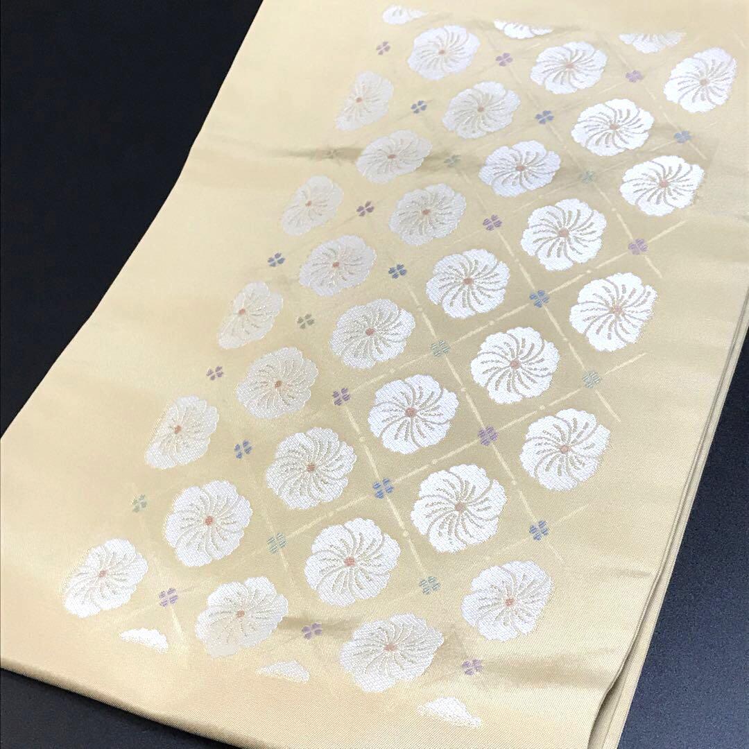 4891# Japanese Vintage Nagoya Obi Belt Kimono Fabric Silk Traditional Embroidery