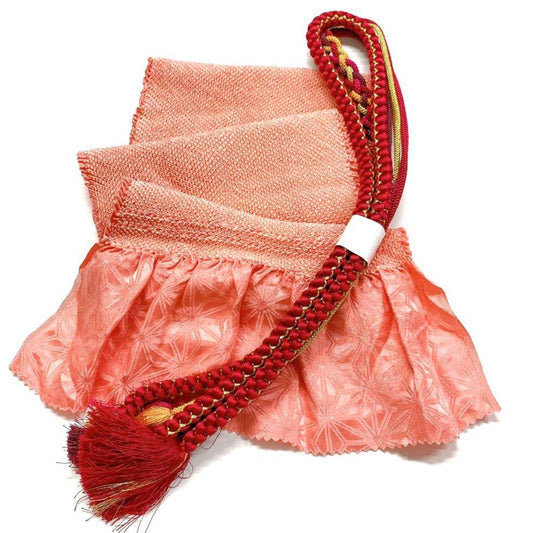 4179# Japanese Kimono Accessory Obiage and Obijime 2-piece Set Silk Shibori