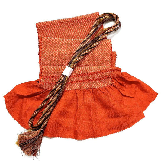 4681# Japanese Kimono Accessory Obiage and Obijime 2-piece Set Silk Shibori