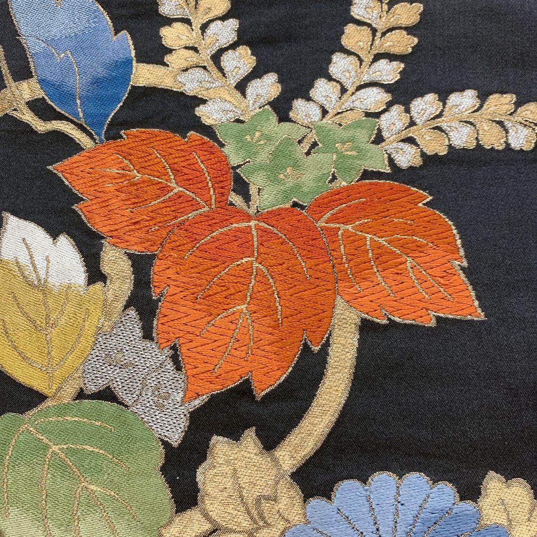 4465# Japanese Vintage Fukuro Obi Belt Kimono Fabric Silk Traditional Embroidery