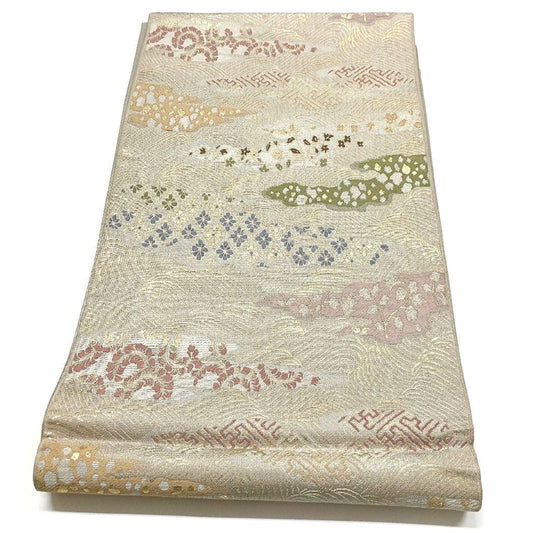 4169# Japanese Vintage Fukuro Obi Belt Kimono Fabric Silk Traditional Untailored