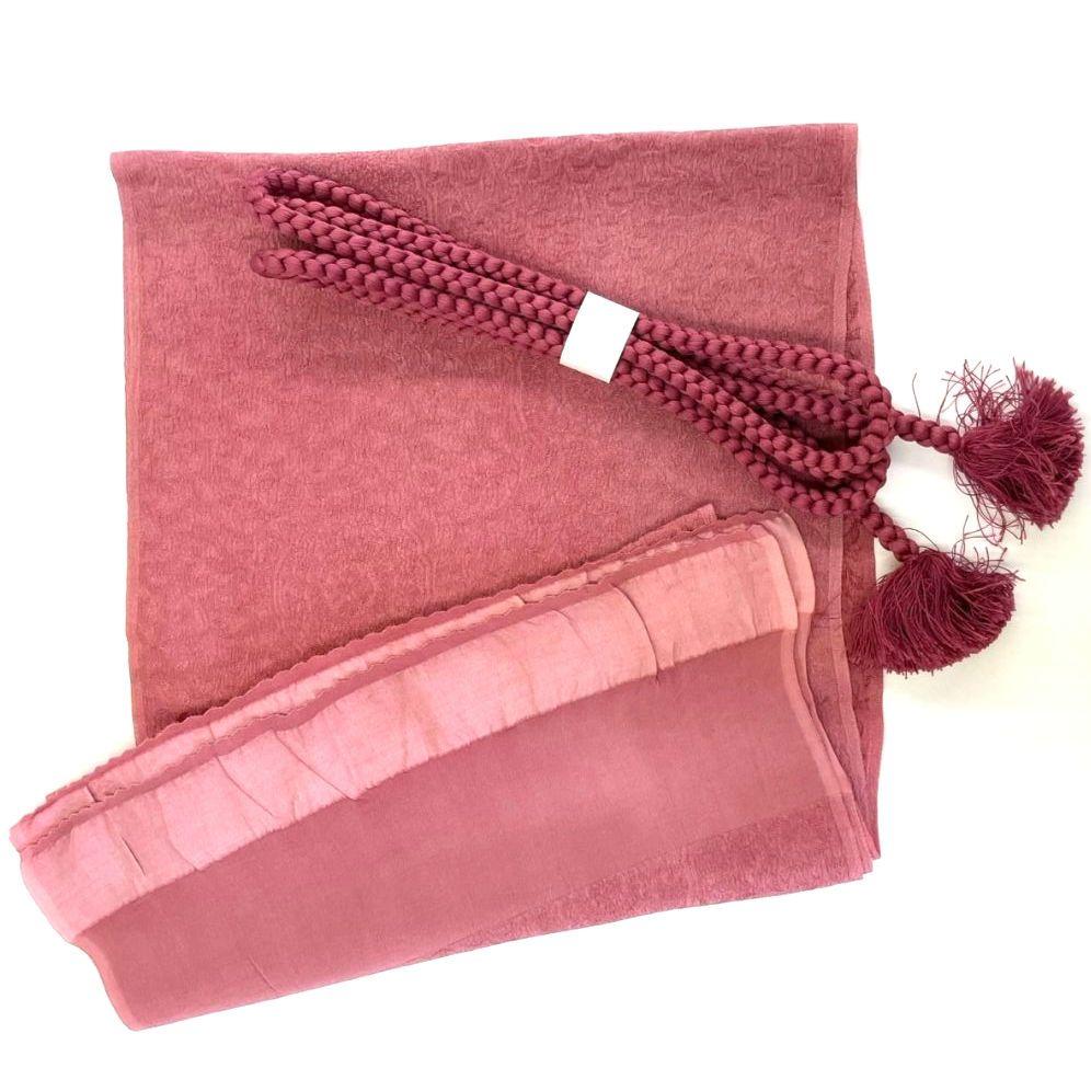2975# Japanese Kimono Accessory Vintage Obiage and Obijime 2-piece Set Silk