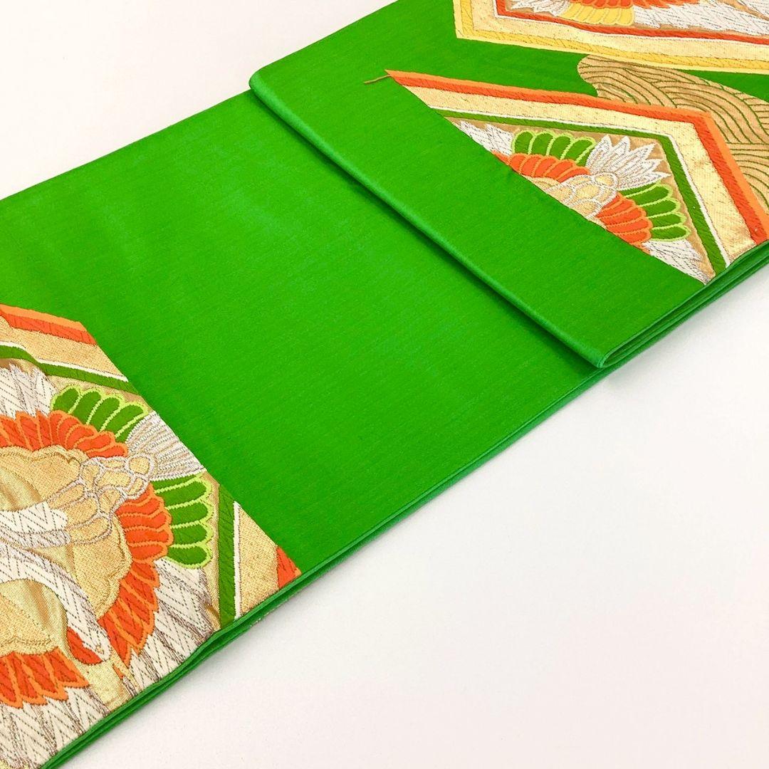 5273# Japanese Vintage Fukuro Obi Belt Kimono Fabric Silk Traditional Embroidery