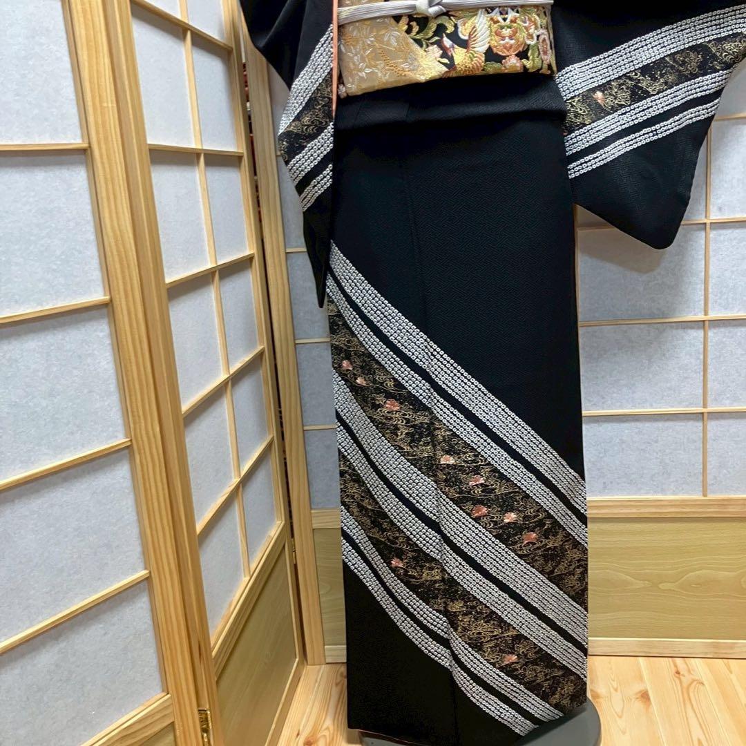 8081# Japanese Kimono Vintage Womens Silk Fabric Robe Kimono only sold Shibori