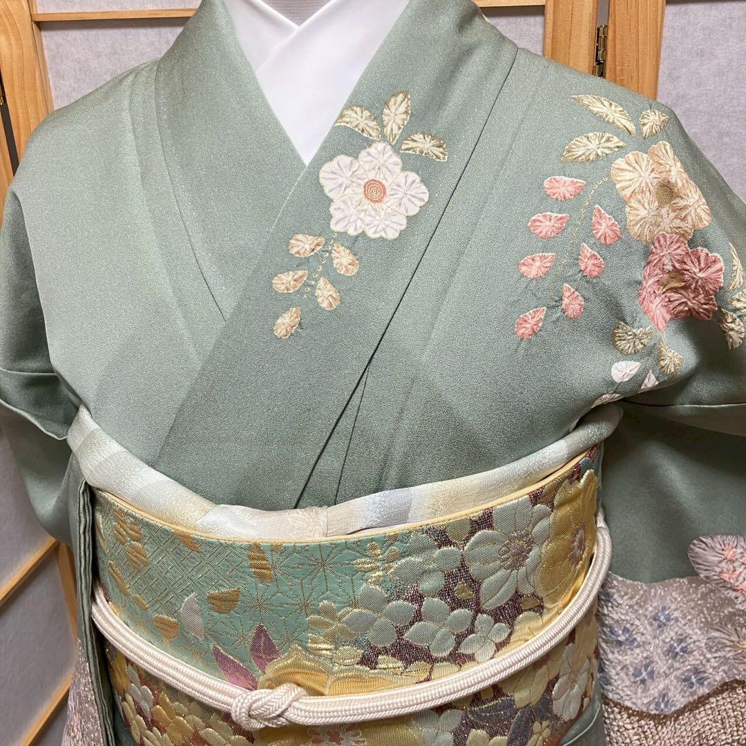 5794# Japanese Kimono Vintage Womens Silk Fabric Robe Kimono only sold Shibori