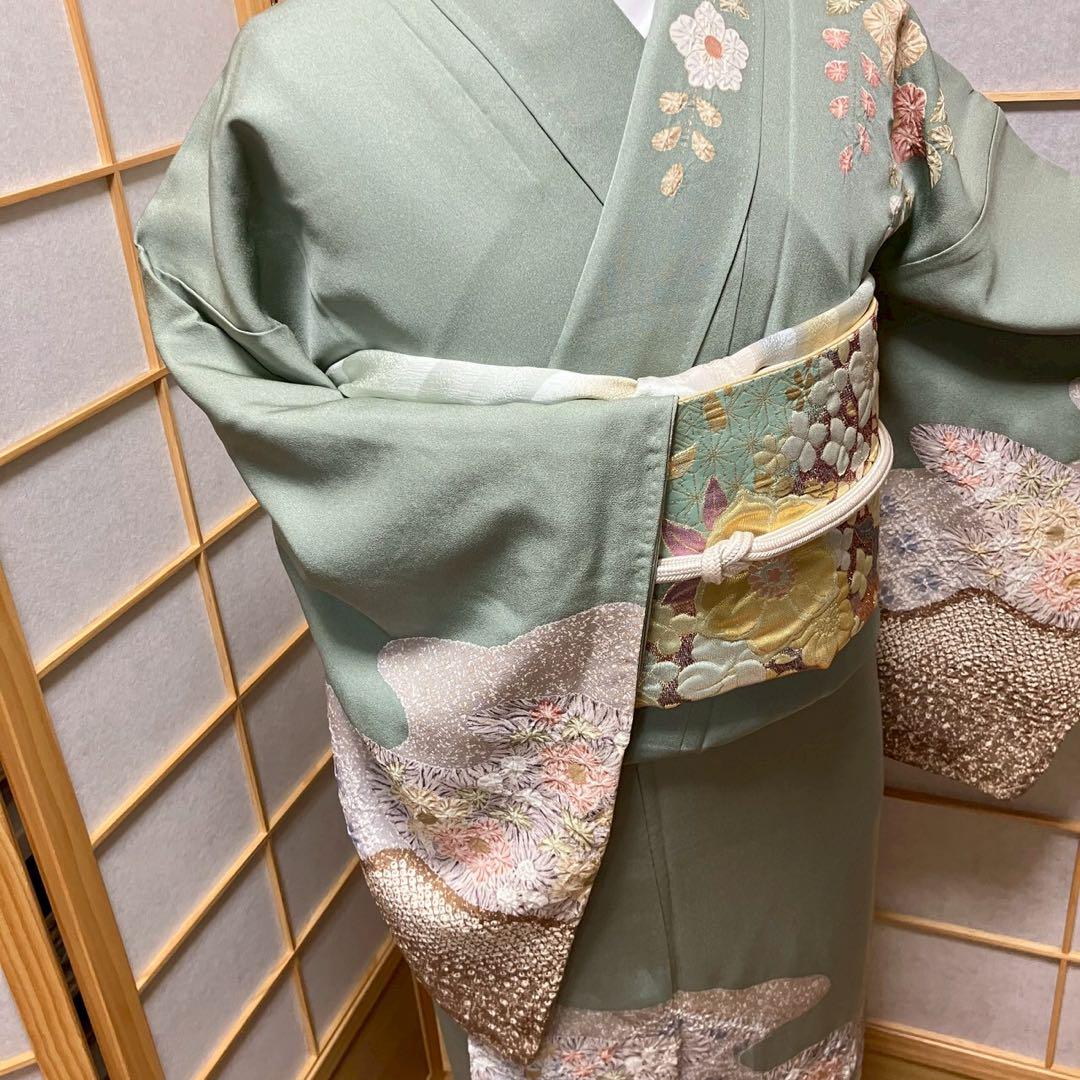 5794# Japanese Kimono Vintage Womens Silk Fabric Robe Kimono only sold Shibori