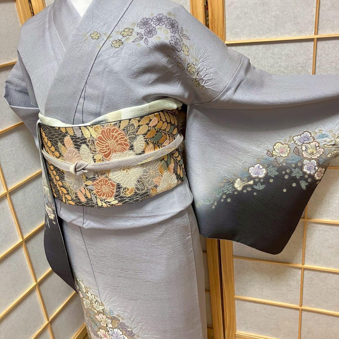 5447# Japanese Kimono Vintage Womens Silk Fabric Robe Kimono only sold