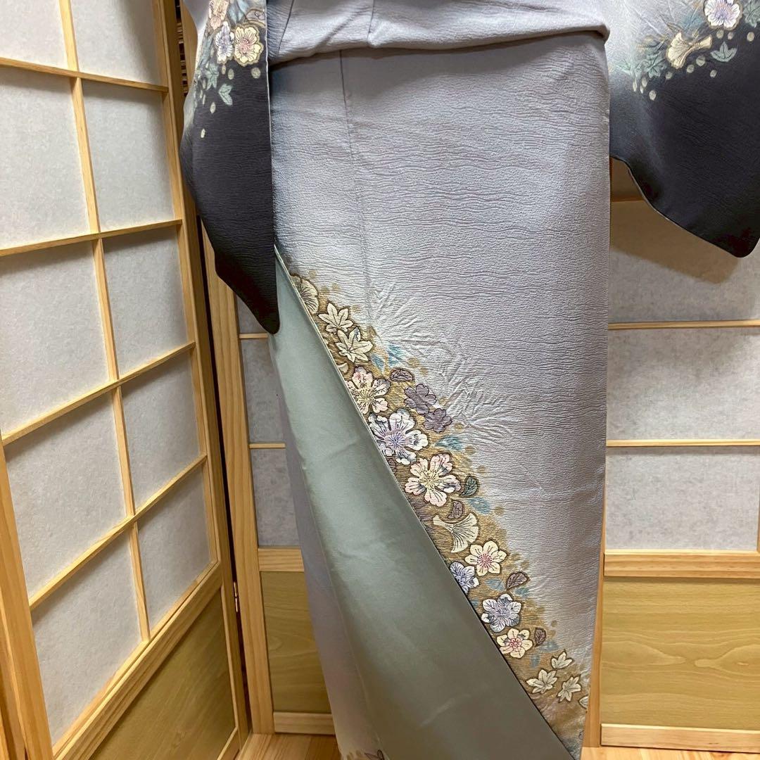 5447# Japanese Kimono Vintage Womens Silk Fabric Robe Kimono only sold