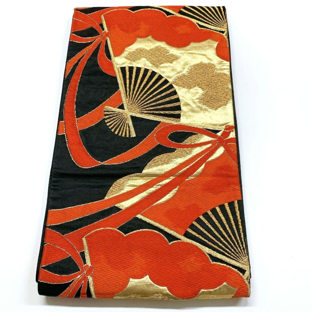 4086# Japanese Vintage Fukuro Obi Belt Kimono Fabric Silk Traditional Untailored