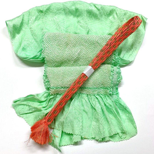 3852# Japanese Kimono Accessory Obiage and Obijime 2-piece Set Silk Shibori