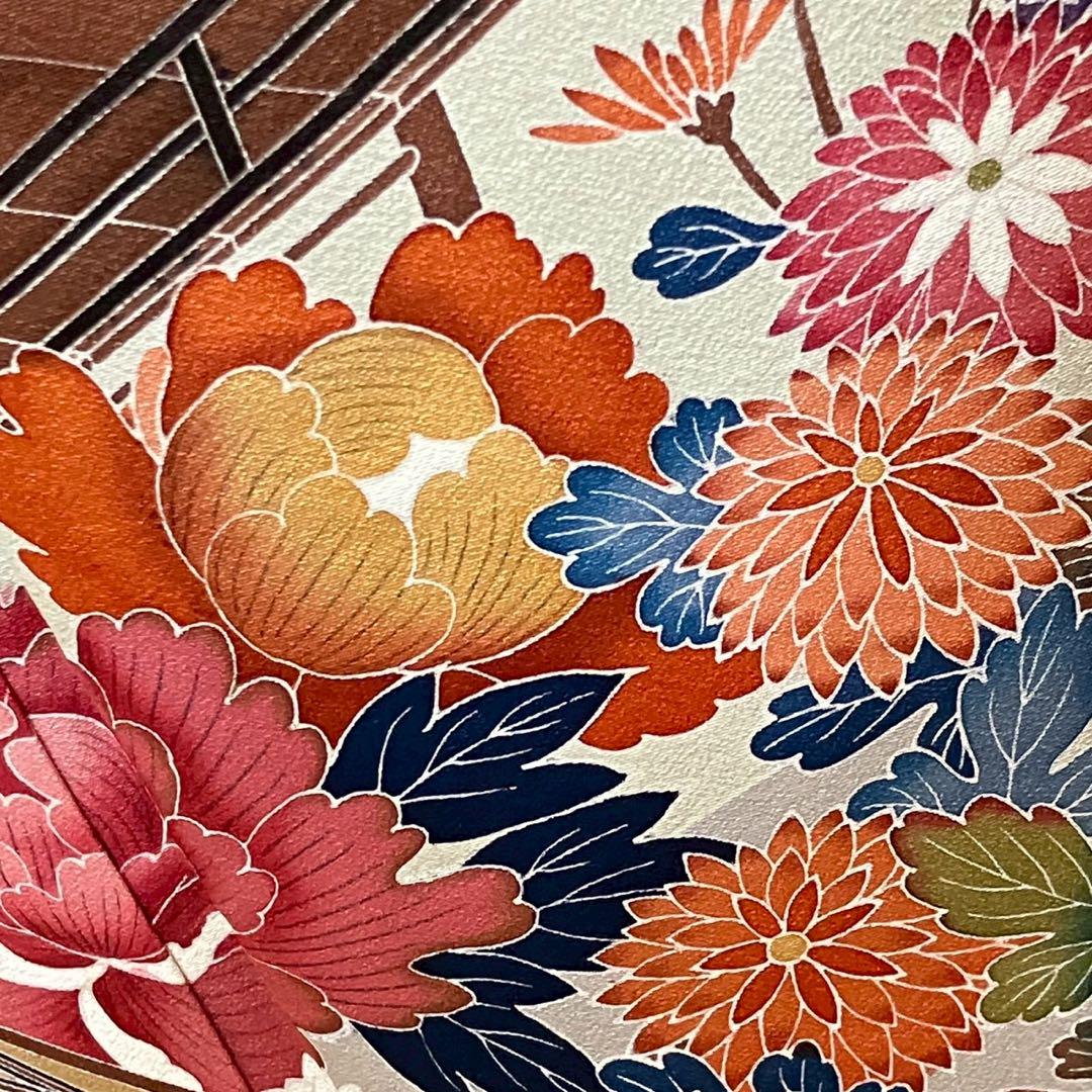 5795# Japanese Tomesode Kimono Vintage Womens Silk Fabric Robe Kimono only sold