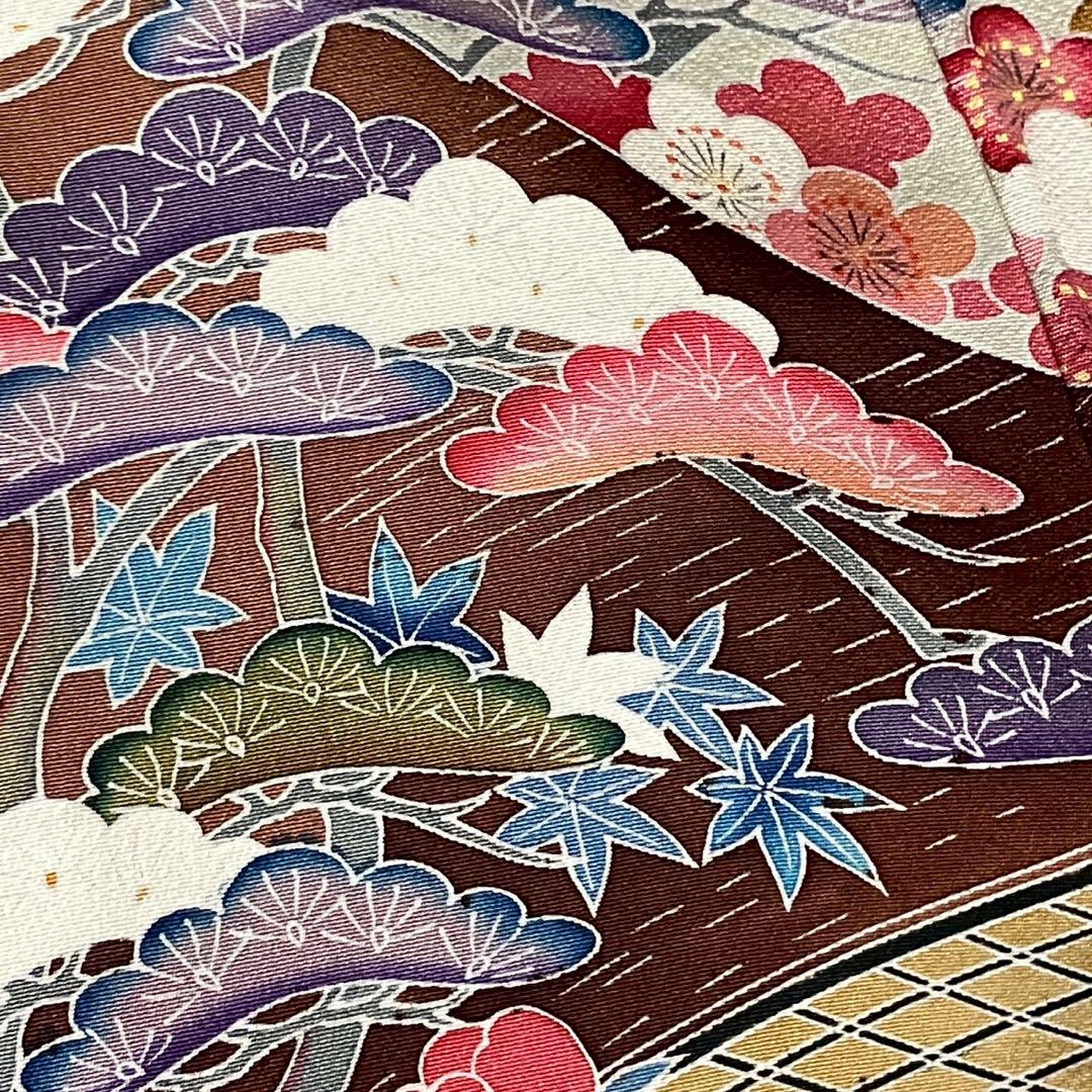 5795# Japanese Tomesode Kimono Vintage Womens Silk Fabric Robe Kimono only sold