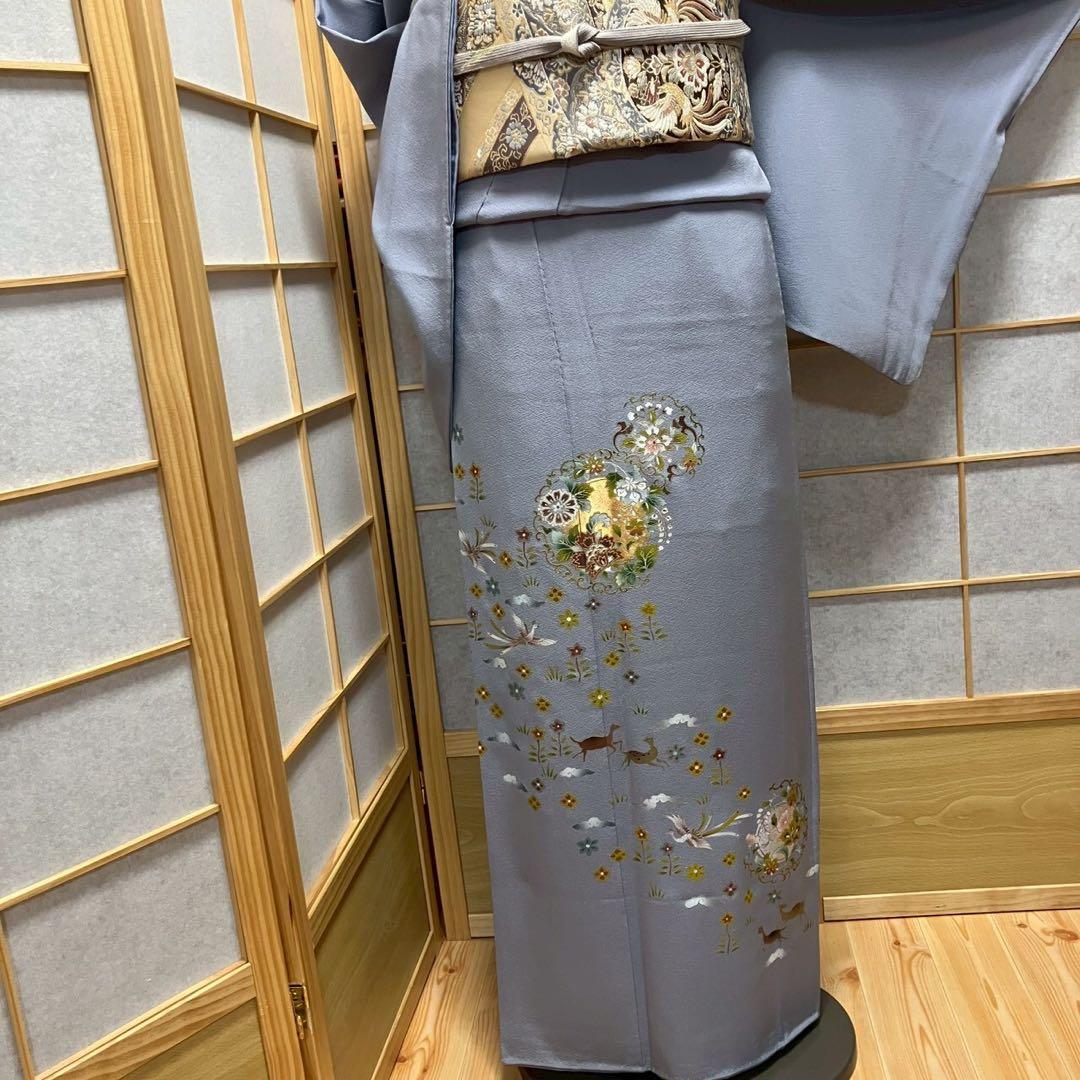 8091# Japanese Tomesode Kimono Vintage Womens Silk Fabric Robe Kimono only sold